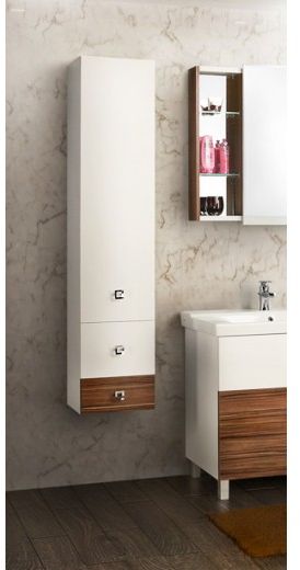 Шкаф-колонна Акватон Стамбул 1A127703ST560, цвет Белый, эбони темный