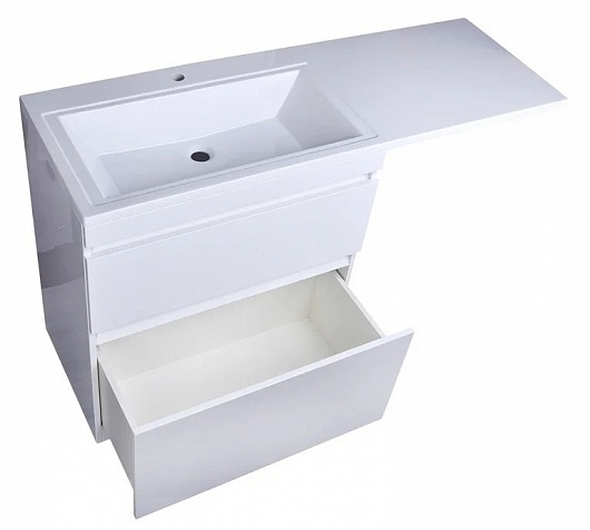 Тумба напольная Style Line, "Даллас 140", 2 ящика, Люкс белая, СС-00002273