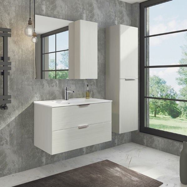 Тумба-умывальник Comforty Бруклин 90 белая сосна с раковиной COMFORTY 90E