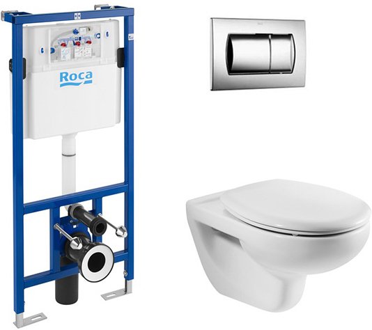Комплект унитаза с инсталляцией Roca Mateo 893100010 с сиденьем и клавишей смыва