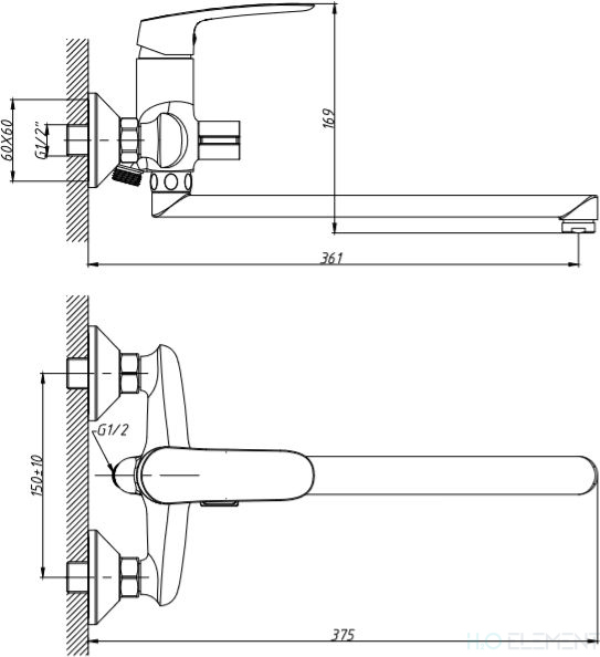 Смеситель 1 Orange Sonic M08-211cr универсальный