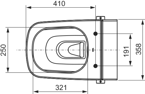 Подвесной унитаз TECE с гигиеническим душем, 9700200