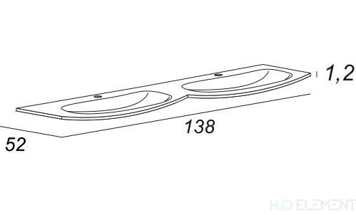 Тумба с раковиной Cezares Vague 140 две чаши bianco lucido