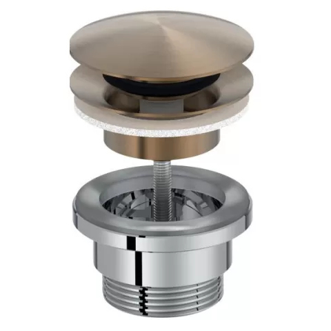 Донный клапан Jacob Delafon Noivelle Vague E30536-BCN click-clack Золото матовое