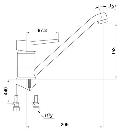 Смеситель Timo Junior-Inox 1903F Black для кухонной мойки