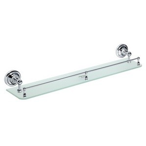 Полка стеклянная Retro с бортиком 600x90x120мм, хром