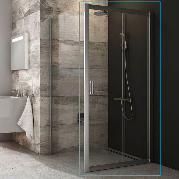 BLRV2K-90 дверь для комбинации с дверью  блестящий + стекло Транспарент