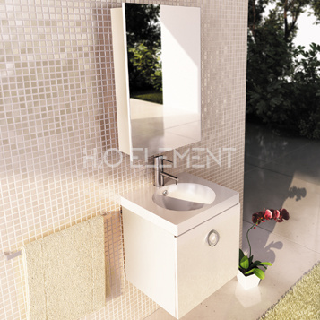 Тумба-умывальник Comforty "Магнолия-50" подвесная белый с раковиной "Ringo50 F01" УП/"Next 50"