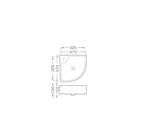 Раковина подвесная Aquatek AQ5166A-00 325x325x130 угловая