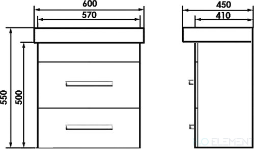 Тумба с раковиной 1 Orange Бриз 60