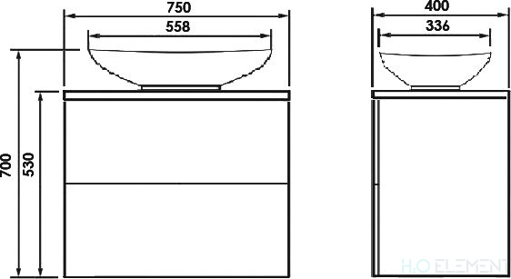 Тумба с раковиной 1 Orange Otto 75