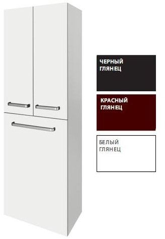 Шкаф-пенал Dreja Q Max 65150 черный глянец, c бельевой корзиной