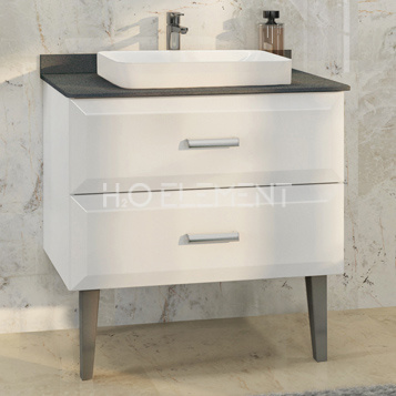 Тумба-умывальник Comforty "Империя-80" белый с серой столешницей, с раковиной Comforty 78189