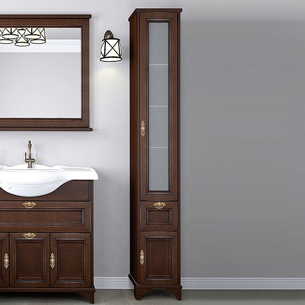 Шкаф-пенал Акватон Идель (1A198003IDM8R) правосторонний, дуб шоколадный