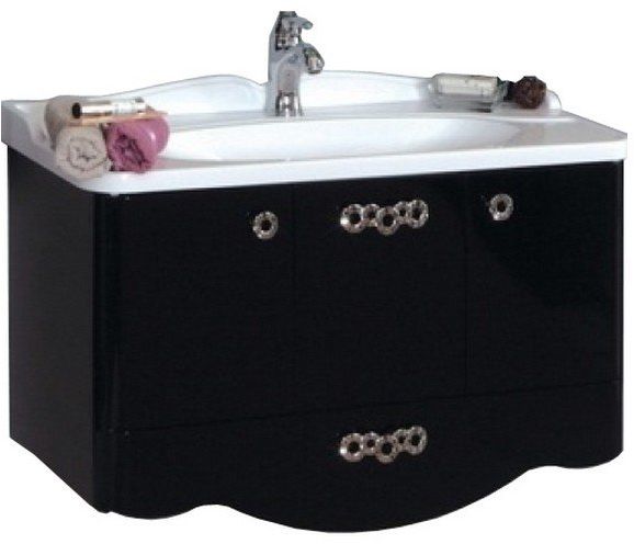 Тумба под раковину Акватон Венеция 90 (1A155601VN950) черный глянец