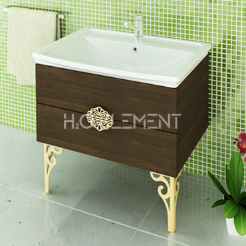 Тумба-умывальник Comforty "Римини-80" венге с раковиной Comforty XD-S80 (без ножек)