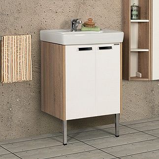 Тумба под раковину Акватон Йорк 1A170201YOAD0 цвет Белый, дуб сонома