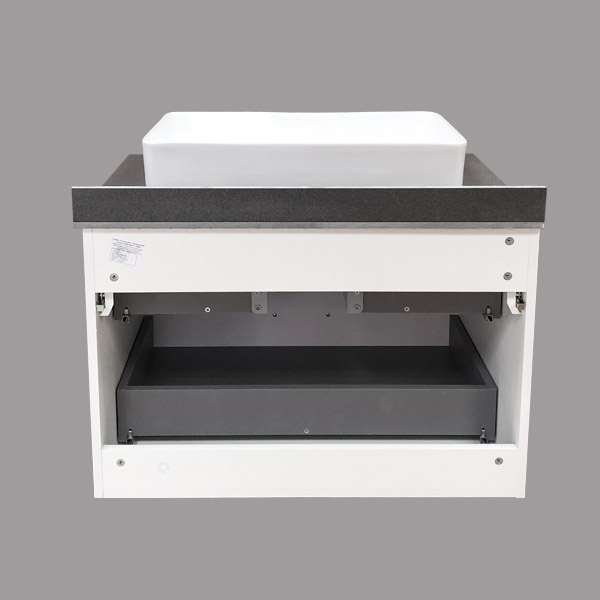 Тумба-умывальник Comforty "Империя-80" белый с серой столешницей, с раковиной Comforty 78189