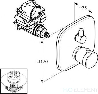 Смеситель Kludi Ambienta 538300575 для ванны и душа с термостатом