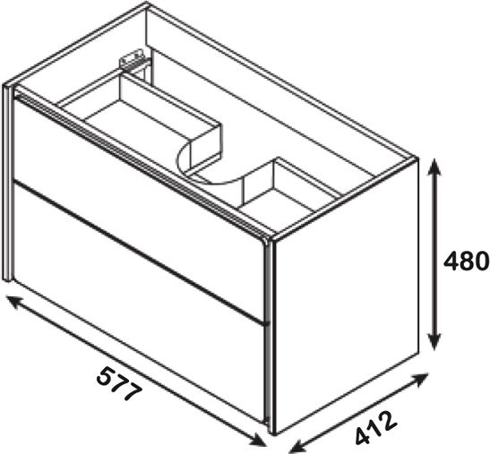 Тумба с раковиной Roca Ronda 60 белый глянец, антрацит