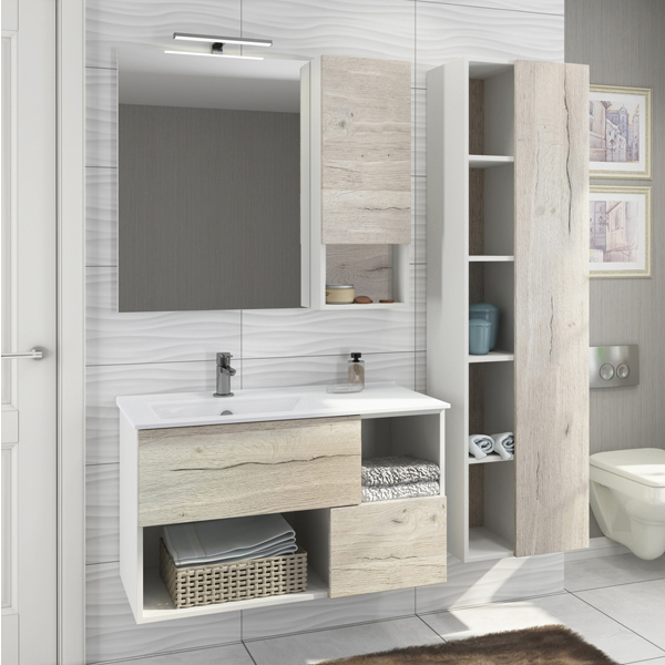 Шкаф-колонна Comforty "Ганновер-45" дуб дымчатый светлый