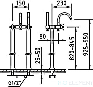 Смеситель Clever Morea 97020 напольный