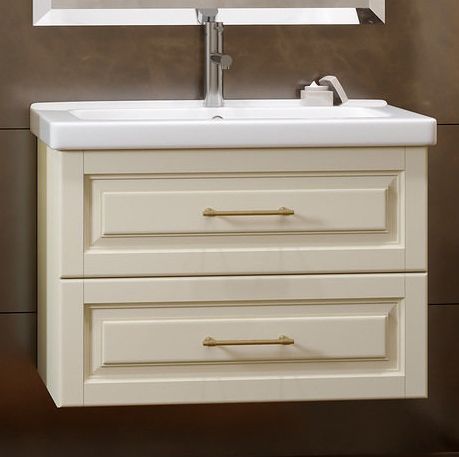 Тумба с раковиной Smile Сити 80 слоновая кость