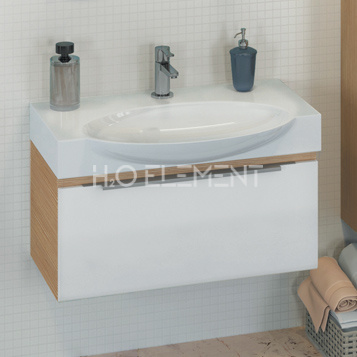 Тумба-умывальник Comforty "Самара-76" кофе полоска с раковиной "Signo 76 F01"/"Infinity 76"