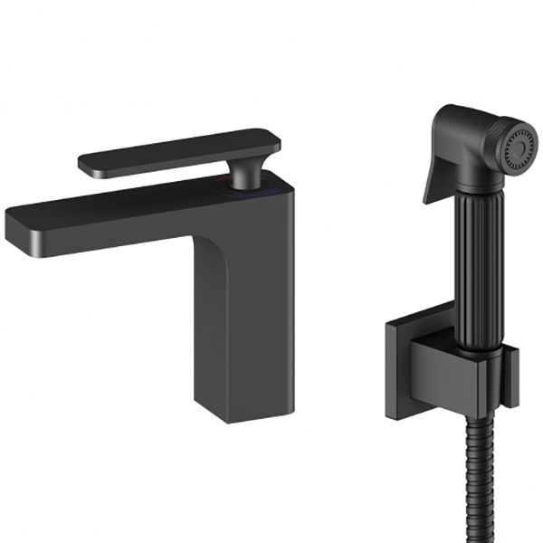 Смеситель для раковины с гигиеническим душем Timo Torne 4360/03G черный