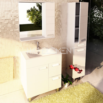 Тумба-умывальник Comforty "Модена-75" белый с раковиной "Quadro 75"