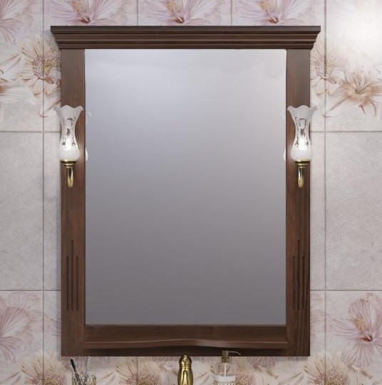 Зеркало Opadiris Риспекто 80, цвет нагал, с выключателем, 00-00007061