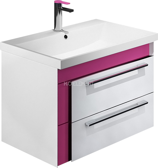 Тумба для комплекта Iddis Color Plus 60 белая, розовая