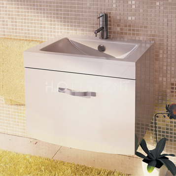 Тумба-умывальник Comforty "Лаура-75-1" подвесная белый с раковиной "Quadro 75"