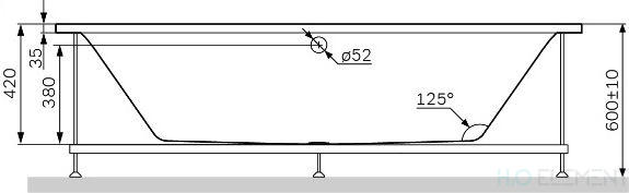 Каркас для ванны AM.PM Inspire V2.0 W52A-170-075W-R