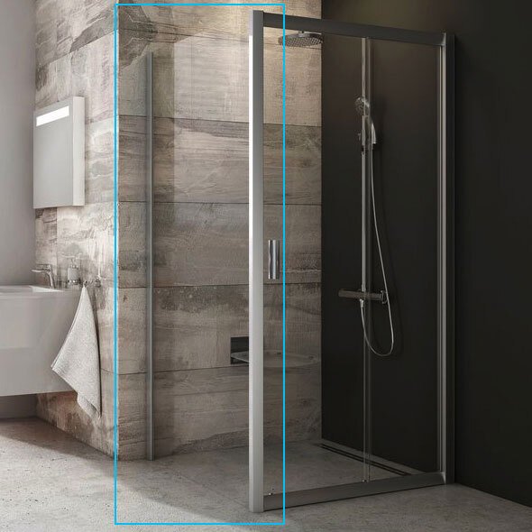 BLPS-90 блестящий+транспарент, Blix жесткая душевая стенка