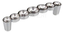 Ручка-скоба WMN633.096.KR02 Swarovski 7 кристаллов, хром, 96 мм