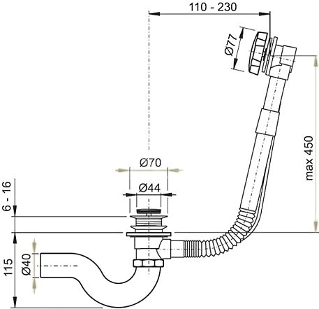Слив-перелив Timo 8004 Chrome