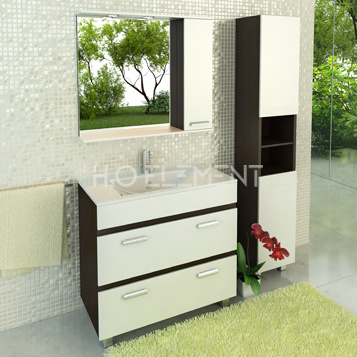 Тумба-умывальник Comforty "Манчестер-90" венге с раковиной Comforty 90E