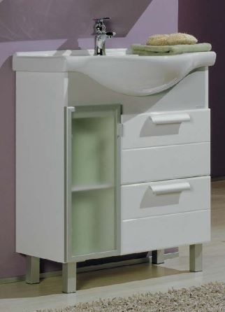 Тумба с раковиной Акватон Альтаир 75 цвет Бело-серая 1A0560K0AR310