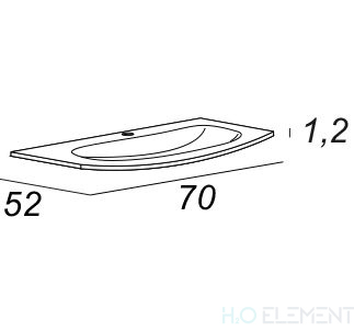 Тумба с раковиной Cezares Vague 70 bianco lucido