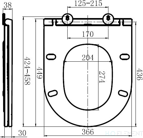 Крышка-сиденье AM.PM Inspire C507853WH с микролифтом