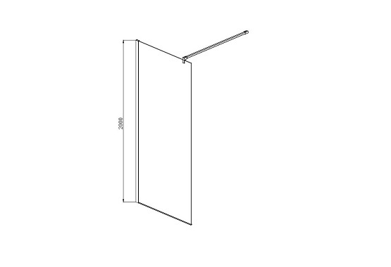 AQ NAG 6310-100 Душевая перегородка Aquatek Walk in, 1000x2000 профиль черный, стекло прозрачное