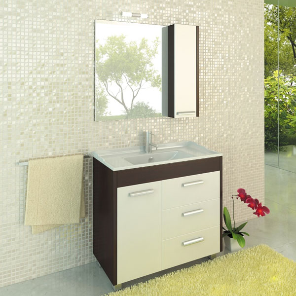 Тумба-умывальник Comforty "Барселона-90" венге с раковиной Comforty XD-F90