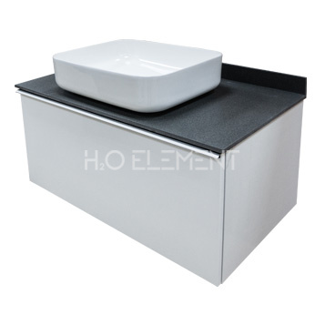 Тумба-умывальник Comforty "Милан-90" белый с серой столешницей, с раковиной Comforty T-Y9378