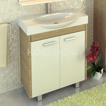 Тумба-умывальник Comforty "Лион-76" сосна лоредо с раковиной "Signo 76 F01"/"Infinity 76"