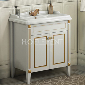 Тумба-умывальник Comforty "Палермо-80" патина золото с раковиной Comforty 3380