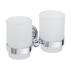 Стакан двойной для зубных щеток Retro настенный 160x105x90мм, хром