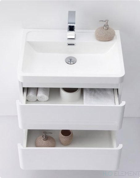 Belbagno База под раковину напольная с двумя выкатными ящиками, с доводчиками, ENERGIA-N-600-2C-PIA-