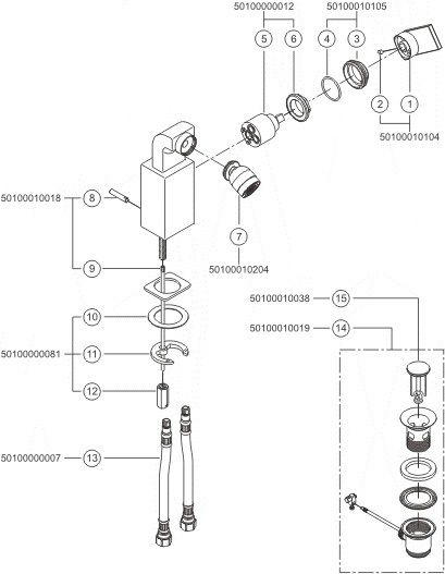 Смеситель Keuco Edition 300 53009 010001 для биде