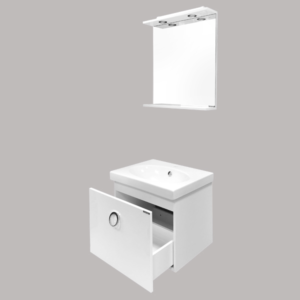 Тумба-умывальник Comforty "Магнолия-60" подвесная белый с раковиной "Eggo 60"/"Next 60"